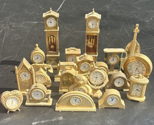 Vintage miniature clocks gold - vintage,