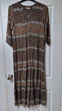 Gorgeous Maxi Viscose Dress Boho Autumn Holiday Festival Size S Generous Cut