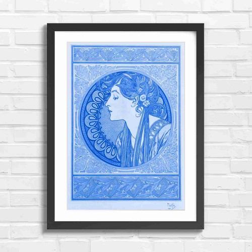 Art nouveau woman with - woman,