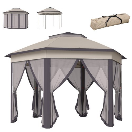 Outsunny 3x4m hexagon - 3x4m, gazebo