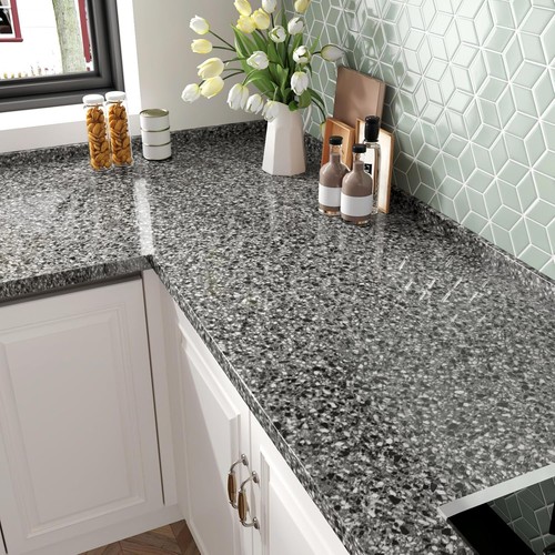 Black marble wallpaper kitchen - wallpaper,