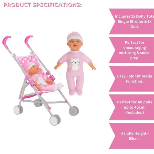 Dolly tots pink - tots, stroller
