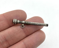 Antique Miniature Solid Silver Pencil Chatelaine / albert chain Fob - Faulty