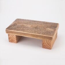30cm Rustic Wood Countertop Stand Display Riser Pedestal Plinth for Home Kitchen