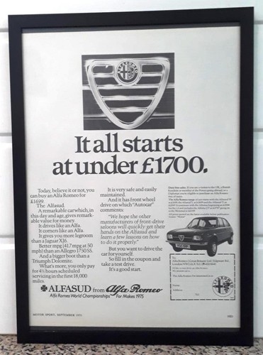 Framed original classic car - framed,