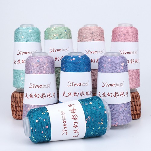 Soft shiny sequin yarn - -,