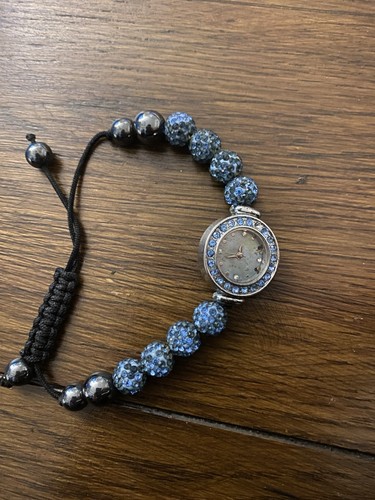 Blue shamballa style bracelet - style,
