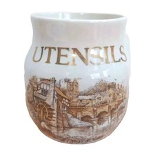 Vintage Kernewek Goonhaven Pottery Cornwall Utensils Jar Pot Watermill Design