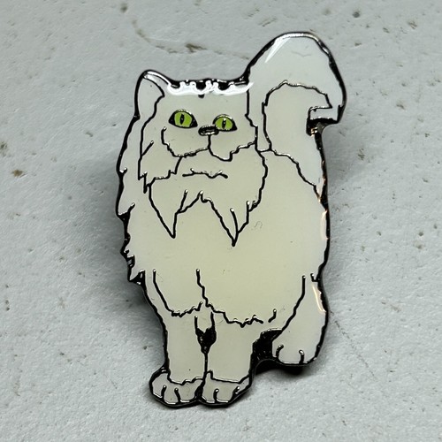 White persian cat metal - persian, 1"