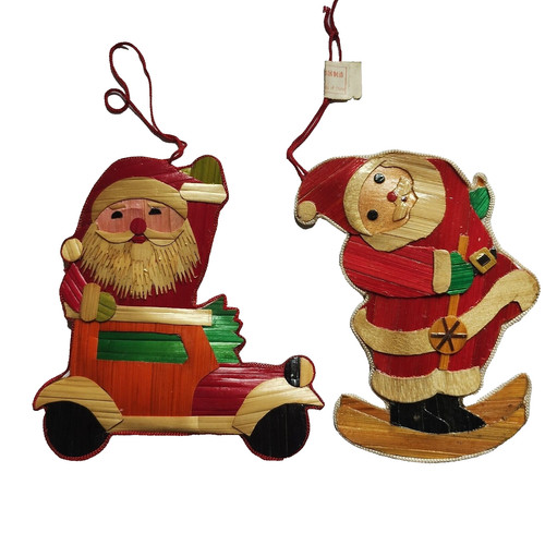 Vintage straw santa christmas - santa,