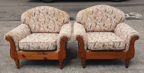 Pair ducal pine armchairs - pair,