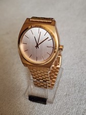 Nixon Mens Minimal The Time Teller Watch In Gold Stainless Steel Good Condition