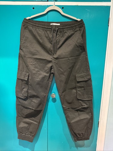 Zara men green khaki cuffed - zara,