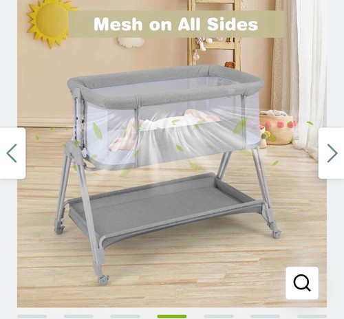 Costway baby bedside crib with - costway,