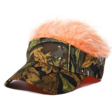 Golf Baseball Cap with Fake Hair Cap Sun Visor Toupee Hats Mens Spiked Wigs Fun