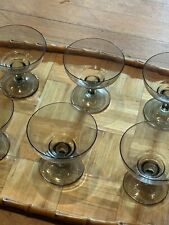 X6 Vintage French Stem Smoked Grey Bowl Champagne Coupes/Glasses