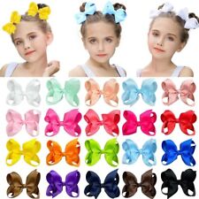 2pack large BOW  CLIPS 4inch  SCHOOL HAIR ACCESSORIES  PAIR UK