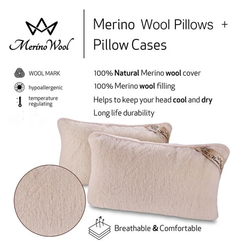 Merino wool zipped - wool, pillow