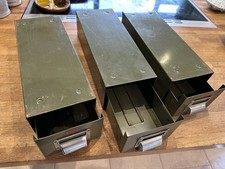 3x Green Veteran Series Filing Cabinet Drawers 38x15x10cm - Herefordshire