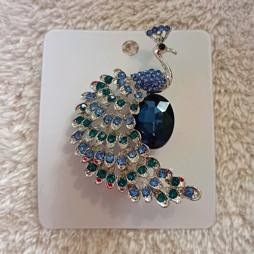 Silver tone blue green - silver,