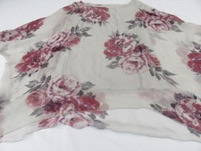 PHASE EIGHT PRETTY GREY RED SILK FLOATY OUTER & JERSEY CAMISOLE PONCHO TOP UK 10