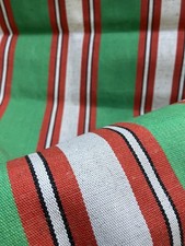 Vintage 1950s Woven Stripe Cotton Deckchair Fabric Length