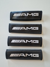 Mercedes Benz AMG Car PU Leather Seat Belt Covers Pads Cushions Protectors Black
