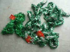 Vintage Foil Tinsel Christmas Decoration Prop Green