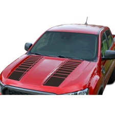 2x Sport Racing Black Vinyl Car Hood Graphic Decals Stripe Sticker Waterproof