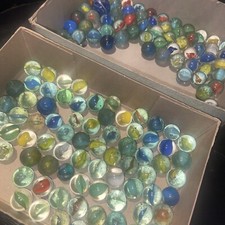 box of old marbles some well