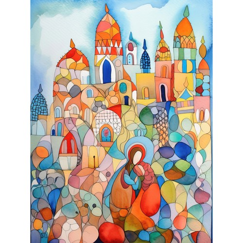 Abstract moroccan cityscape - moroccan,