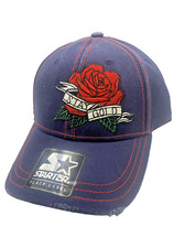 Starter Black Label Cap Tattoo Art Gold NOS NWT 2010s Denim Blue Red Stitch OSFM