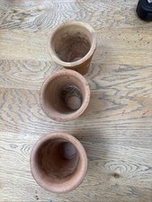 Vintage Hand Thrown Terracotta Pots X 3