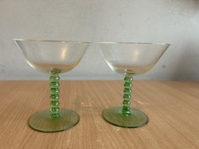 2 x Vintage Green Ball Stem