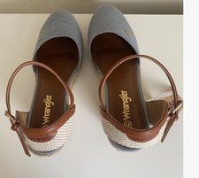 Wrangler denim Canvas Wedge Sandals women’s Rope Closed Toe Shoes UK Size 41