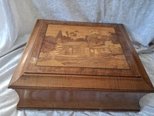 Antique Wooden Workbox With