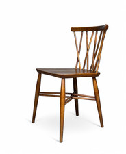 ERCOL CANDLE STICK CHAIR DESK CHAIR ELM AND BEECH BLONDE EARLY MODEL SERPENTINE