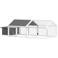Pawhut wooden chicken run with - wooden,