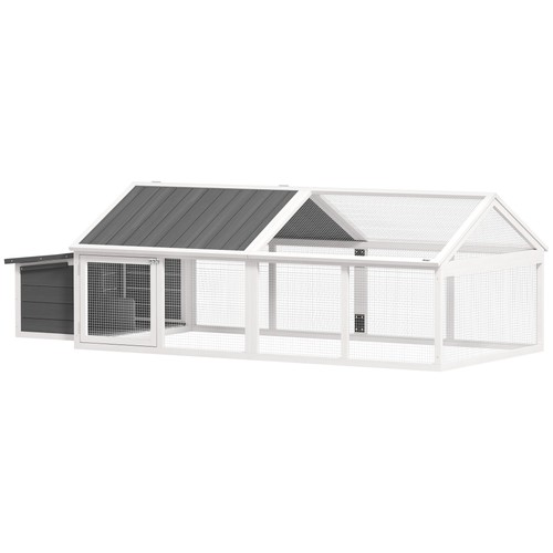 Pawhut wooden chicken run with - wooden,