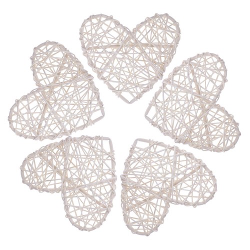Pcs lot white rattan heart - pcs/lot,