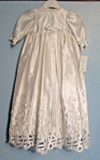 Long Ivory Embroidered Satin