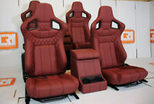 Front+ 2nd Row Corbeau seats Burgundy Leather Cubby Fits Land Rover Defender 110