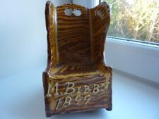 Antique Rare Slipware miniature Lambing Chair sliptrailed M BIBBY 1899