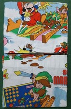 VANTONA 1992 NINTENDO SUPER MARIO & LEGEND OF ZELDA - Pair Of Curtains 175x135cm