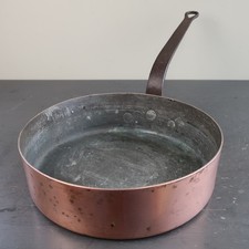 Vintage Large 25cm French Copper Sauté Frying Pan  - Tin Lined - 2.6 Kg