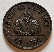 French  Masonic Penny La Clef De Voute Loge 1764 Mark Master Masons France MMM