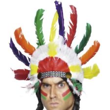 Indian Chief Fancy Dress Feather Headdress Head Dress Sitting Bull by Smiffys