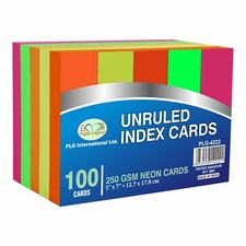 Neon Unruled Blank Index Cards
