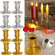 4x Single Straight Taper Candle Stick Holders Table Wedding Dinning Home Decor