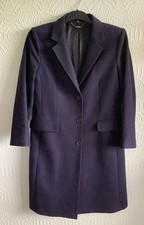 Jigsaw Wool & Cashmere Purple Coat Size 14